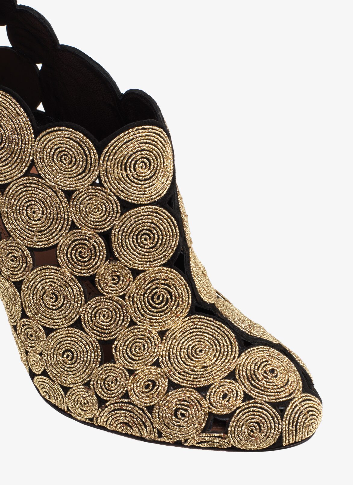 Stiletto Ankle Boots ALAÏA BLACK/GOLD STILETTO ANKLE BOOTS